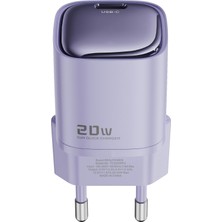 Realpower Gan 20W Usb-C Hızlı Şarj Cihazı ve Kablo Set Mor Pd (Usb-C - Lightning) TCS20WPU
