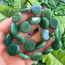 Yeşil Akik Renkli Tablet Kuvars Taşı 20 mm