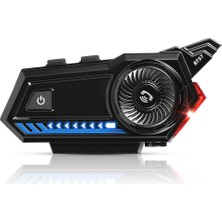 AteşTech Bt-57 Uyarı Işıklı Motosiklet Bluetooth Kask Kulaklık  Interkom Dinleme ve Konuşma Özellikli Su Geçirmez