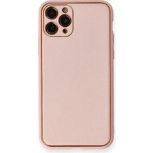 Eco Port Iphone 11 Pro Max Kılıf Coco Deri Silikon Kapak - Pembe