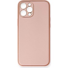 Eco Port Iphone 12 Pro Max Kılıf Coco Deri Silikon Kapak - Pembe