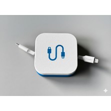 Logolu Makaralı Şarj Kablosu Sarıcı - Pratik Kablo Düzenleyici