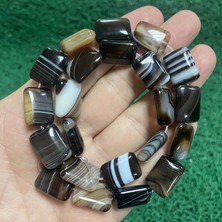 Dikdörtgen Kahve Akik Taşı 13 mm