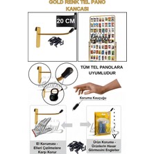 Manken İstanbul 30 Adet 20 cm Delüx Koruma Kauçuklu Gold Tel Pano Kancası - Ekstra Güçlü - Raf Askısı - Raf Kancası