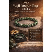 Modvina Doğal Yeşil Jasper Taşı Bileklik | 8 mm Elastik | El Yapımı | Unisex | Hediye Kutulu
