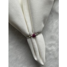 Pel Design Minimal Yakut Taşı Ayarlanabilir Tel Yüzük El Yapımı