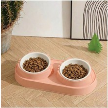 Dexpet Çiftli Kedi Köpek Mama ve Su Kabı, 2'li Kedi Köpek Mama Kabı, Yükseltilmiş Eğimli Mama Kabı Su Kabı