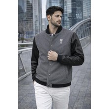 Ami Kollar Siyah Deri Siyah Kadife Mont