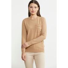 Mare Butik Düğme Detaylı Cepli Triko Kazak S - Kahverengi