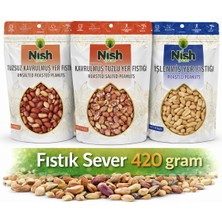 Nish Fresh Fıstık Sever 3 Çeşit Fıstık 3 Paket 420 Gram