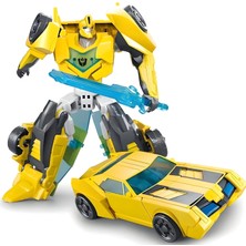 Giffy Oyuncak Metal Gövdeli 20 cm Araba ve Tıra Dönüşen Robot Optimus ve Bumblebee Model Dönüşen Robotlar Autobots