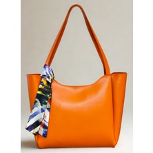 fular & bags Kadın Fularlı Fermuarlı ve Çıtçıt Kapamalı Shopper El ve Omuz Çantası