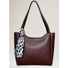 fular & bags Kadın Fularlı Fermuarlı ve Çıtçıt Kapamalı Shopper El ve Omuz Çantası