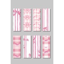 Qoeuyl Boutique Pembe Fiyonklar Tasarım Hediyelik 8'li Kitap Ayracı Seti