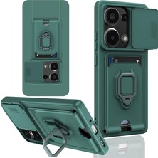 Eco Port Xiaomi Redmi Note 13 Pro 4g Kılıf Zuma Kartvizitli Yüzüklü Silikon - Yeşil