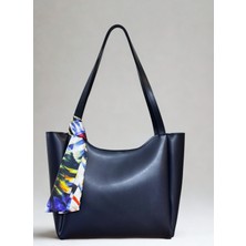 fular & bags Kadın Fularlı Fermuarlı ve Çıtçıt Kapamalı Shopper El ve Omuz Çantası