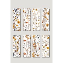 Qoeuyl Boutique Sonbahar Yaban Çiçekleri Tasarım Hediyelik 8'li Kitap Ayracı Seti