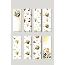 Qoeuyl Boutique Papatya ve Kır Çiçekleri Tasarım Hediyelik 8'li Kitap Ayracı Seti