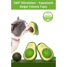Dexpet Doğal & Yenilebilir Kedi Nanesi Otu Avokado Kedi Çimi Özel Yapışkanlı 360° Dönen Catnip Yalama Topu