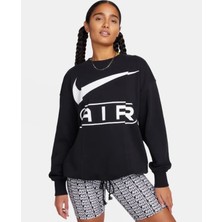 Nike Air Over-Oversized Crew-Neck French Terry ''adjustable Waist Cord'' Siyah Kadın Sweatshirt FN1897-010