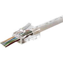 Başcılar Orıng MPC6U3EZ Cat6 Plug U/utp EZRJ45 Yeni̇ Nesi̇l Altın Uç Konnektör 100 Lü Paket