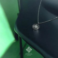Atas Al Diamond Güneş Döngü 925 Ayar Gümüş Minimal Kadın Kolye