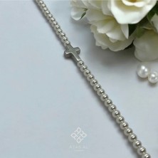 Atas Al Diamond Inci Taneleri Nedime Gümüş Haç 925 Ayar Gümüş Bileklik