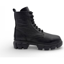 Vieris Force Siyah Floter Hakiki Deri Eva Taban Bağcıklı Bot