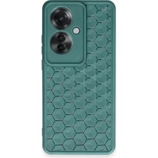 Eco Port Oppo Reno 11F Kılıf Petek Silikon Kapak - Koyu Yeşil