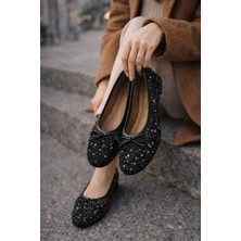 Slipcat Pullu Simli Payetli Toka Detaylı Kadın Şık Günlük Babet