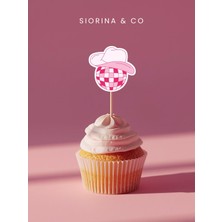 Kovboy Şapkası ve Disko Topu Tema Kürdan Cupcake Süsleri Pasta Kürdanı 10'lu Paket