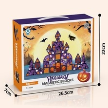 G-Tuğ Outlet 68 Parça Halloween Cadılar Bayramı Temalı Manyetik Bloklar Dıy Oyun Seti