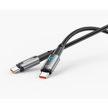 Realpower 60W Usb-C - Usb-C Örgülü Şarj Kablosu Gri (1 M) CA-60WCCGR