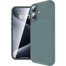 Newface Iphone 16 Kılıf Auto Focus Karbon Kapak - Koyu Yeşil