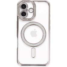 Newface Iphone 16 Kılıf Joke Simli Magneticsafe Kılıf - Pembe