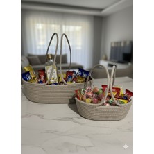 Ms Milasewing Milasewing: El Emeği Pamuklu Halat Sepet Seti - 2’li Çok Amaçlı Dekoratif Düzenleyici