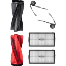 Ropalde Roborock Qrevo Curvx Robot Süpürge Uyumlu Ana Fırça, Hepa Filtre, Yan Fırça-6'lı-Yedek Parça Seti