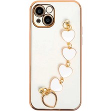 Eldenör Ally iPhone 13 Mini 5.4inç Kılıf Kalp Bileklik Tutuculu Lüx Silikon Askılı KILIF-(5775)