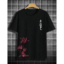 Punix Kids Punıx Kıds Özel Seri Şakura Baskılı %100 Pamuk Tam Kalıp Japon Stil Erkek Çocuk T-Shırt