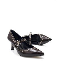 Kindep Kapadokya Trok Detaylı Sivri Burun Topuklu Kadın Ayakkabı Kahve