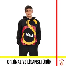 Galatasaray Lisanslı Büyük Logolu Siyah Sweat Tshirt