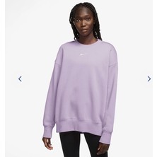 Nike Sportswear Phoenix Fleece Oversized Crew-Neck Bol Kalıp Lila Kadın Sweatshirt DQ5733-511