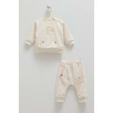 Caramell Cool Mountaın Kanguru Cep Detaylı Alt Üst Takım - TKE2025 - Bej - 18 - 24 Ay Bej