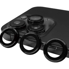 Eco Port Iphone 15 Pro Max Raze Metal Kamera Lens - Siyah