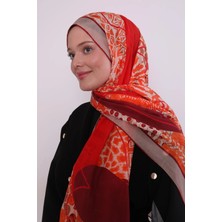 Bordo Luvensara Mix Desen Silk Elite Şal