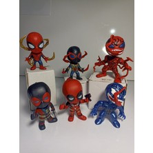 Smile Child Smilechild Örümcek Adam Venom Deadpool 6'lı Set Spidermen Karakter Figür Oyuncak 10 cm