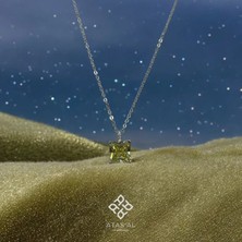 Atas Al Diamond Sarı Alexandrite Taş 925 Ayar Gümüş Kolye