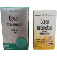 Orzax Krom Pikolinat 90 Kapsül+Ocean Bromelain 30 Kapsül Ikili Paket