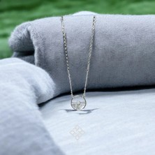 Atas Al Diamond Minimal 925 Ayar Gümüş Kalp Halka Kolye | Zarif Tasarım