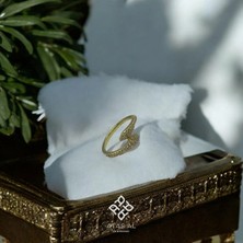 Atas Al Diamond Altın Kaplama Yılan Sarımı Zarif Taş Işlemeli 925 Ayar Gümüş Yüzük